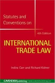 Statutes and Conventions on International Trade