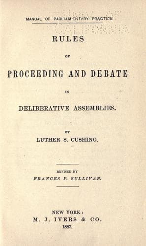 Manual of parliamentary practice