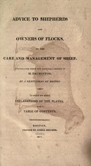 Instruction pour les bergers et pour les propriétaires de troupeaux.